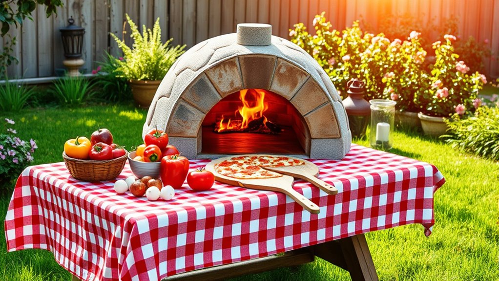 backyard pizza party setup