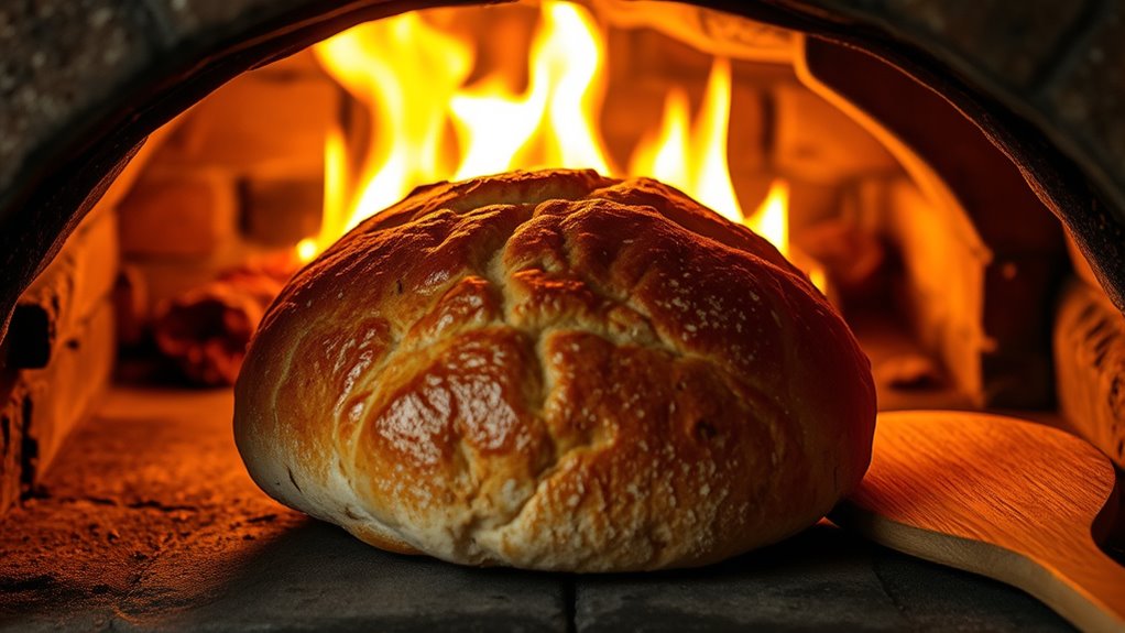 bake bread in wood oven