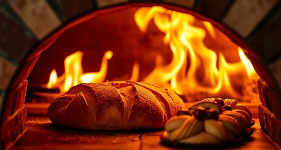 baking bread in pizza ovens