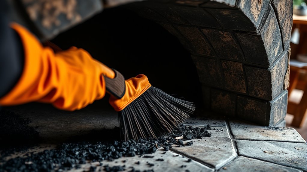 cleaning a wood fired oven