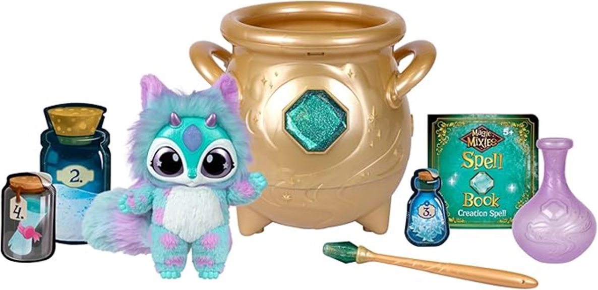 gold cauldron with plush