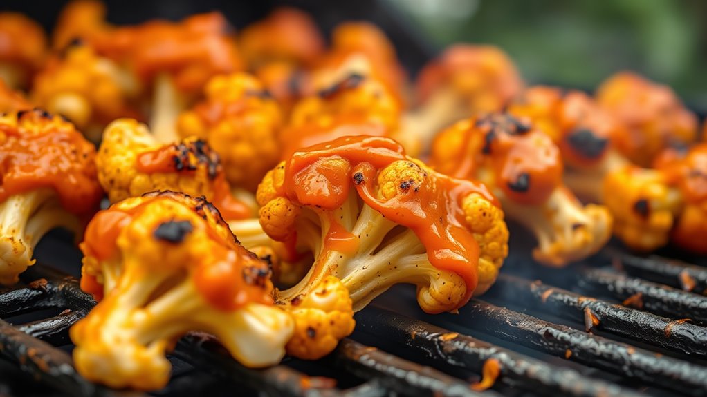 grilled crispy buffalo cauliflower