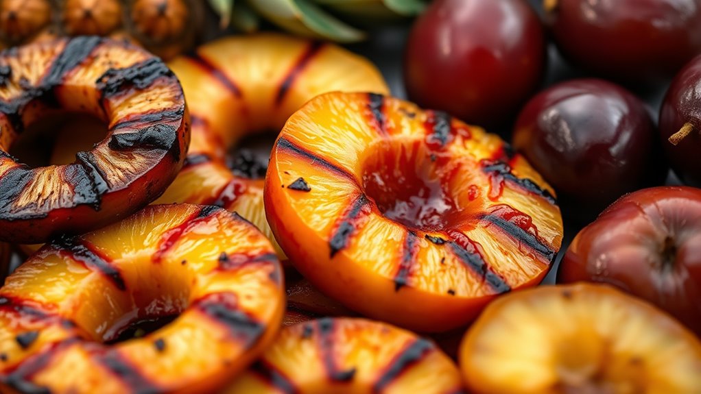 grilled fruits with caramelization