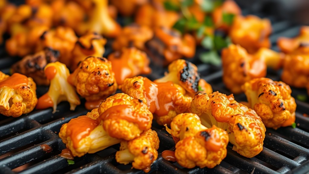 grilled vegetarian buffalo cauliflower