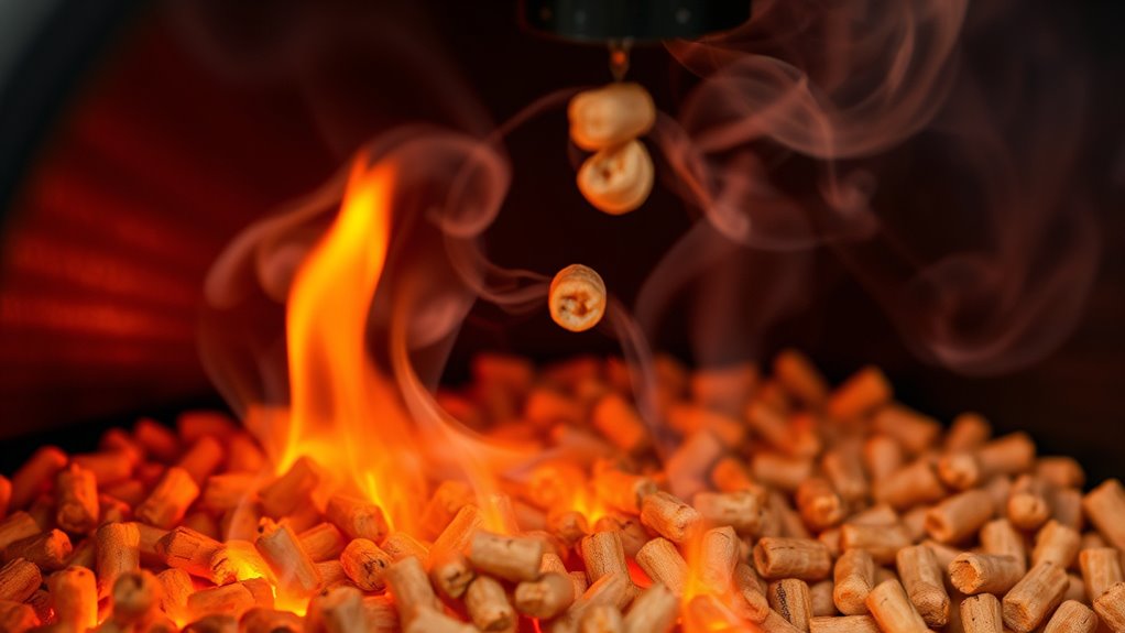 pellets ignite and burn