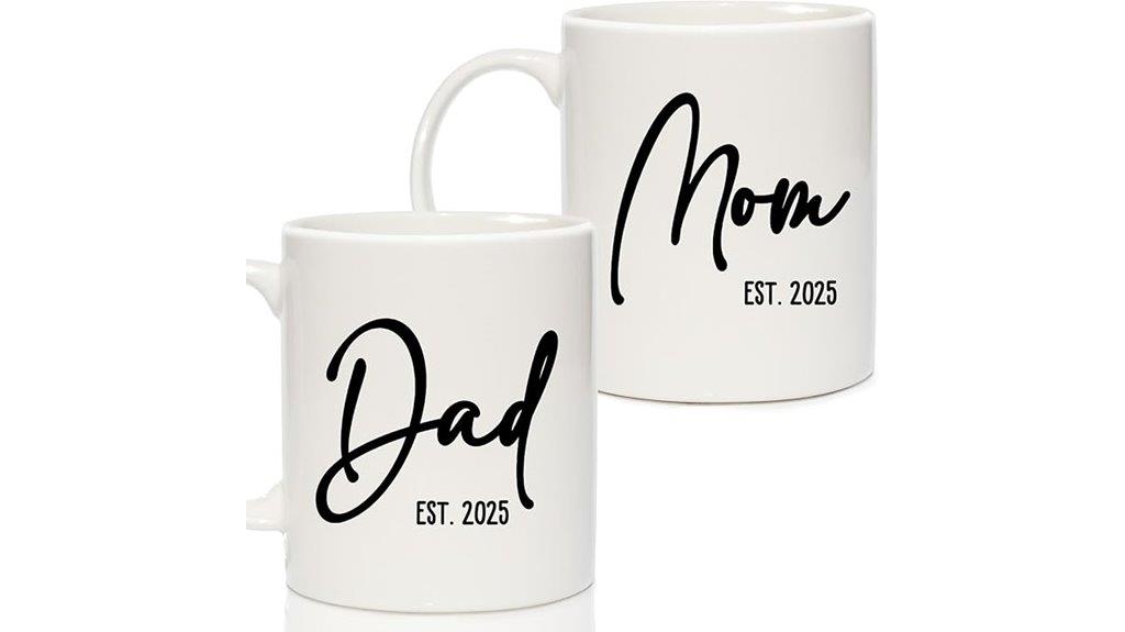 pregnancy couple gift mugs