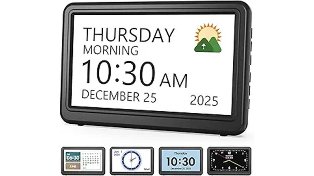 senior digital clock with alarms