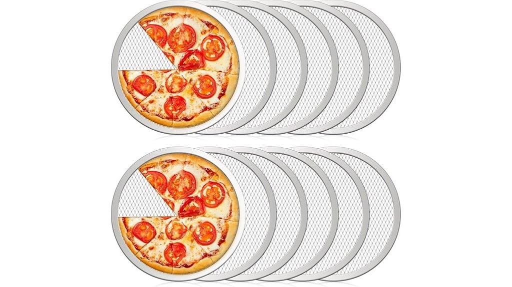 12 piece aluminum pizza screens