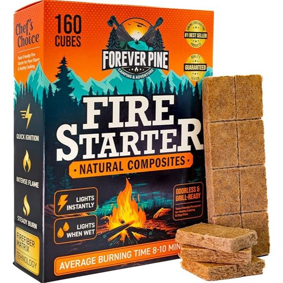 Fire Starter Cubes 160 pcs for BBQ and Campfire