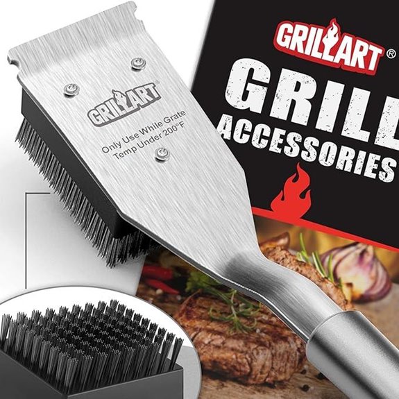 GRILLART 16.5” Wire Grill Brush & Scraper