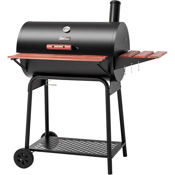 Royal Gourmet 30-Inch Charcoal Grill with Side Table