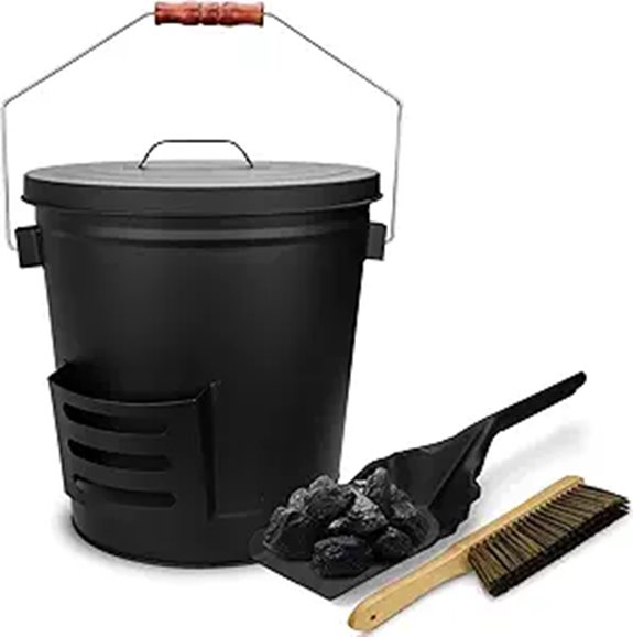 Grisun Ash Bucket with Lid and Accessories