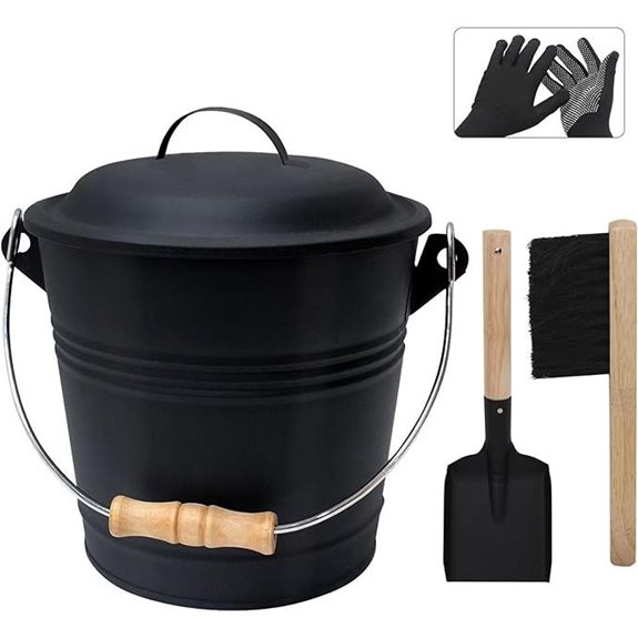 Poofzy Ash Bucket with Lid and Shovel