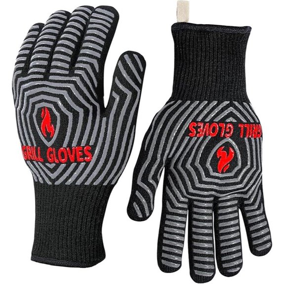 QUWIN Heat-Resistant BBQ & Oven Gloves (Black)