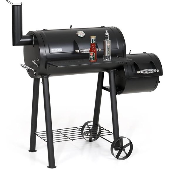Captiva Charcoal Grill with Offset Smoker and 512 sq.in