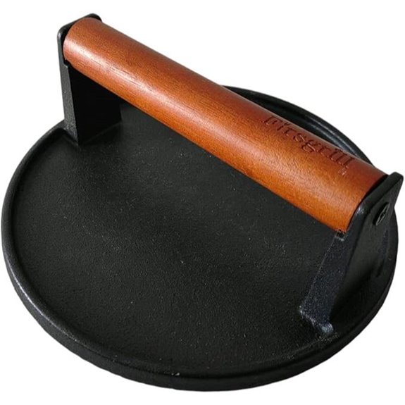Firsgrill Round Cast Iron Burger Press with Handle