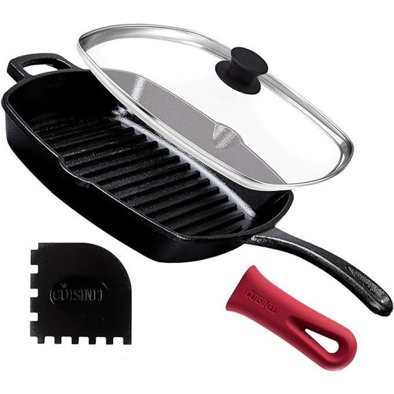 Cuisinel 10.5 Cast Iron Grill Pan Set