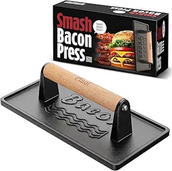 Pisol Bacon Press Cast Iron Hamburger Grill Tool