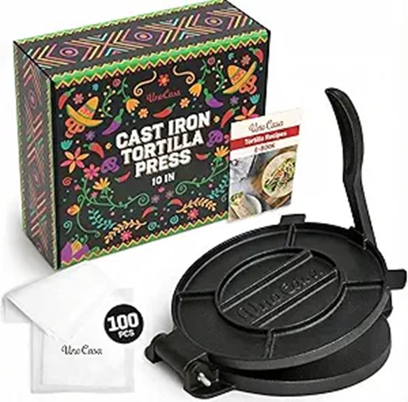 Uno Casa Cast Iron Tortilla Press (10 Inch)