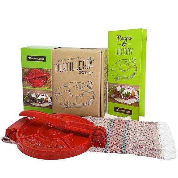 Cast Iron Tortilla Press with Napkin & Recipe Booklet