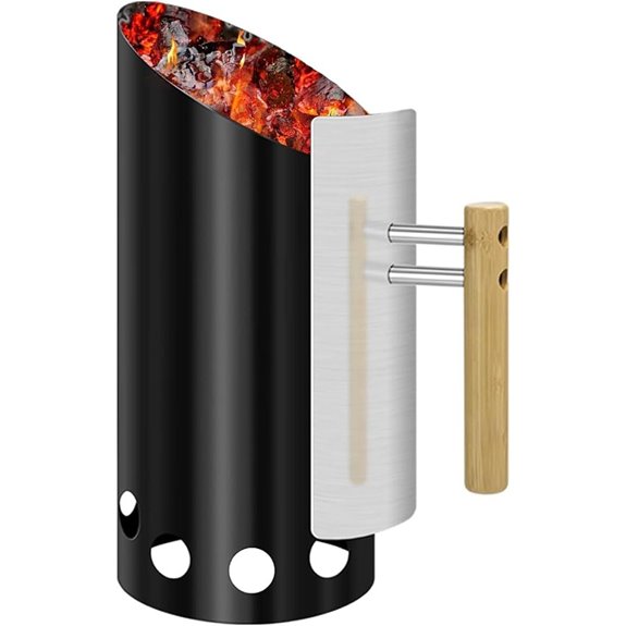 Charcoal Chimney Starter with Heat Shield & Handle