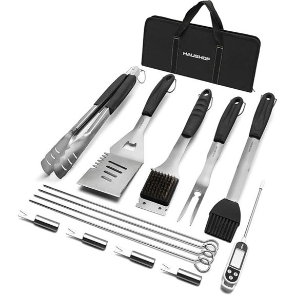 HAUSHOF 15-Piece BBQ Grill Set with Utensils