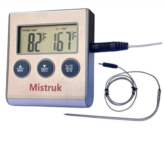 Digital Food Thermometer with LCD Screen and Stainless Steel Probe