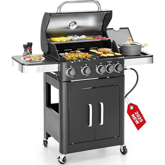 2-in-1 Propane Grill with Side Burner and Griddle