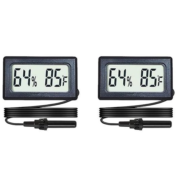 2-Pack Mini Digital Hygrometer with Probe