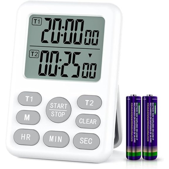 Dual Kitchen Timer with Loud Alarm