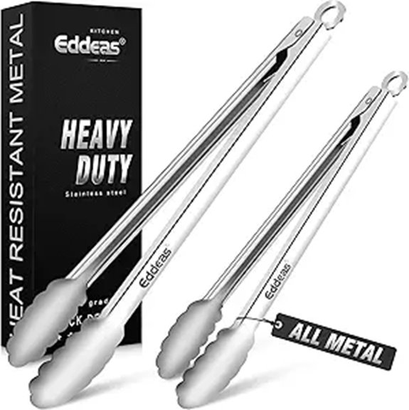 Heat-Resistant Stainless Steel BBQ Tongs (Set of 2)