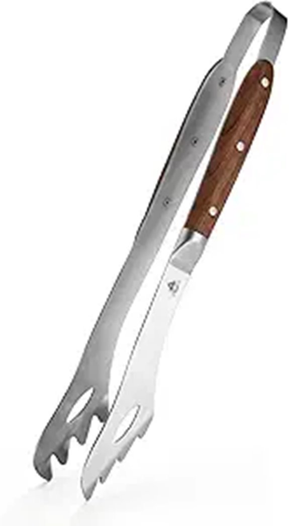 Heavy Duty Rosewood Handle BBQ Grill Tongs