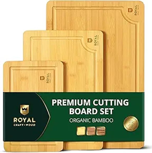 Royal Craft Wood Bamboo Cutting & Serving Boards