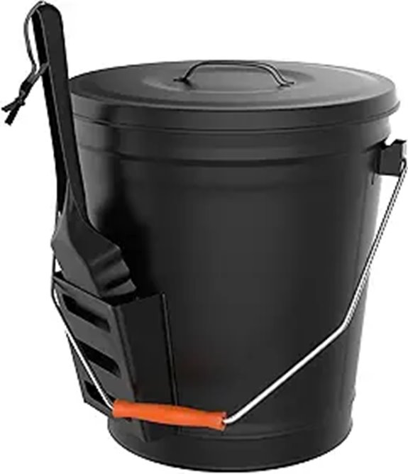 Ash Bucket with Lid and Shovel for Fireplaces