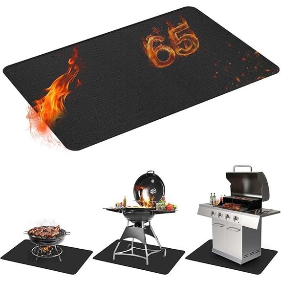 65x48 Fireproof Grill Mat for Outdoor BBQ Deck