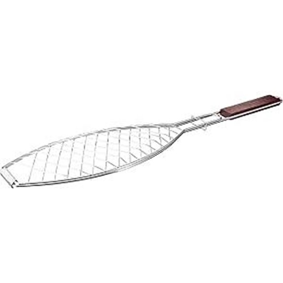 Outset QC70 Fish Grill Basket and Skillet with Rosewood Handle