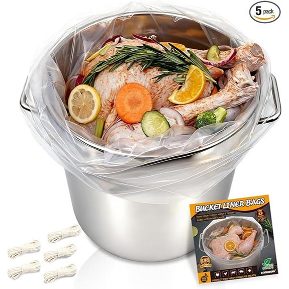 Turkey Brine Bags 5 Gallon Bucket Liners (5 Pack)