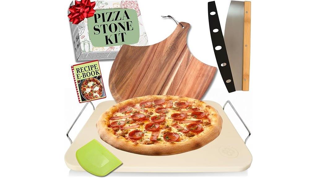 five piece pizza stone set