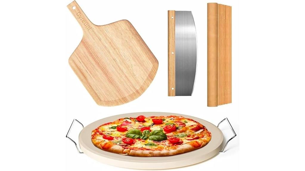 five piece round pizza set