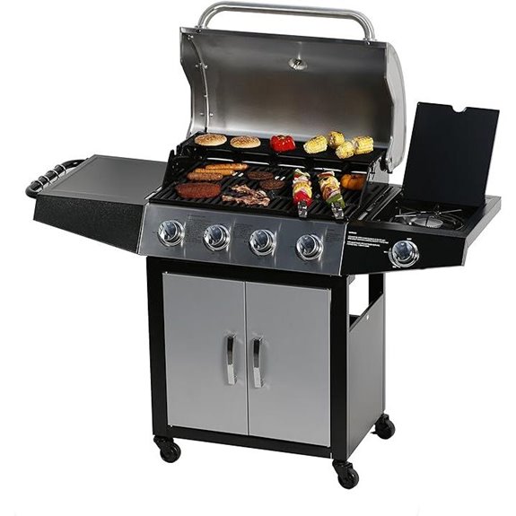 MASTER COOK 4-Burner Gas Grill with Side Burner