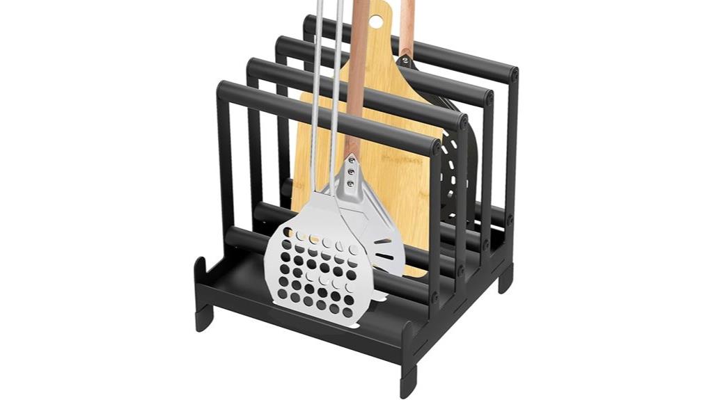 four slot pizza peel rack