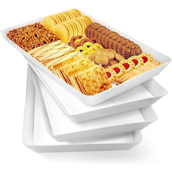 WOWBOX 4-Pack Serving Trays for Food & Parties