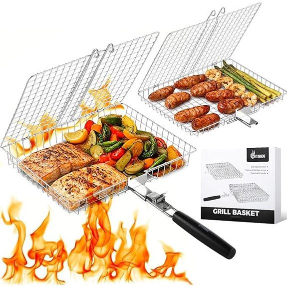 Nesting Grill Baskets for BBQ Fish Vegetable Shrimp