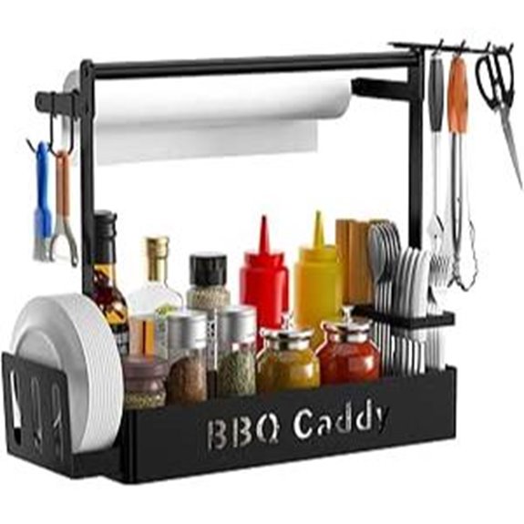 BBQ Grill Caddy with Paper Towel & Utensil Holder