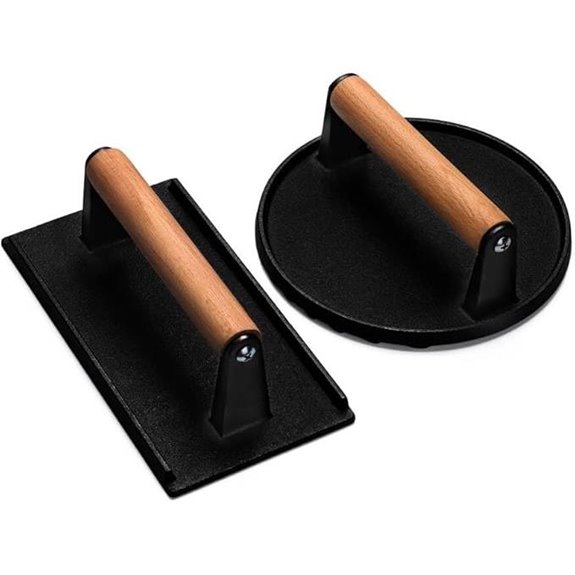 Heavy-Duty Cast Iron Burger and Bacon Press