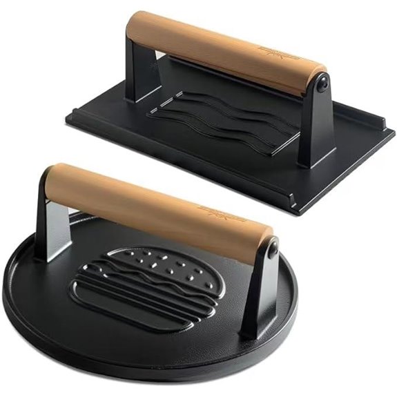 Cast Iron Burger Press Set for Grilling