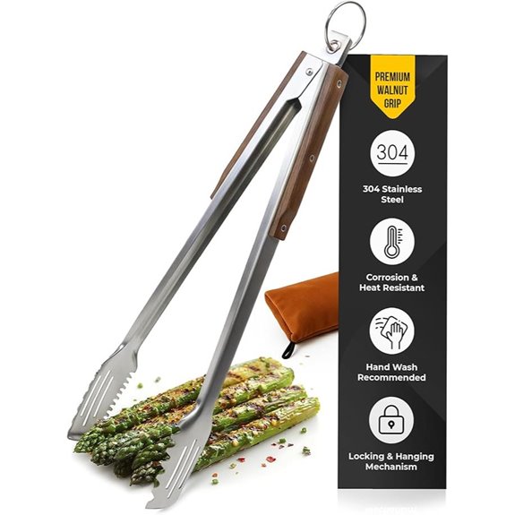 17-Inch Heavy Duty Stainless Steel Grill Tongs