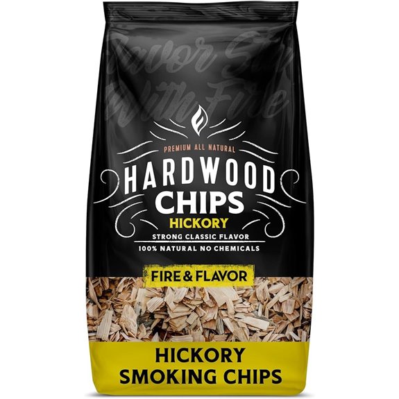 Fire & Flavor Premium All Natural Smoking Wood Chips 2 Pounds Hickory