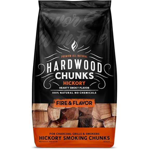 Fire & Flavor Hickory Wood Chunks for Smoking