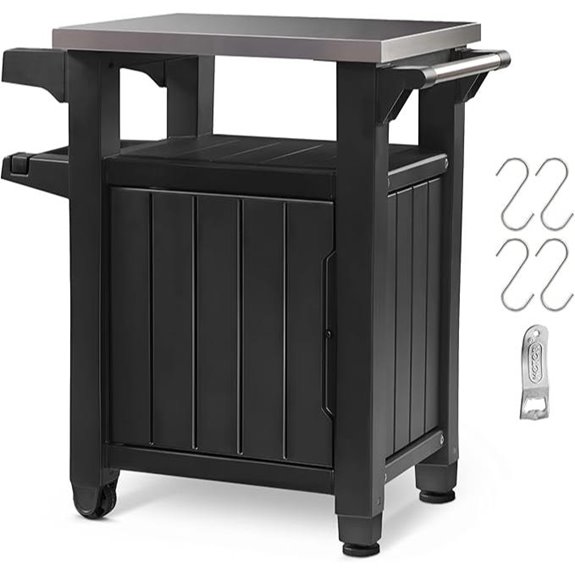 Keter Unity 40 Gallon Grill Prep Table with Wheels